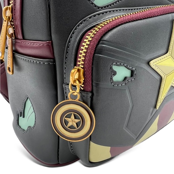 NWT What If Zombie Captain America Glow in the Dark Loungefly mini backpack - Picture 8 of 9